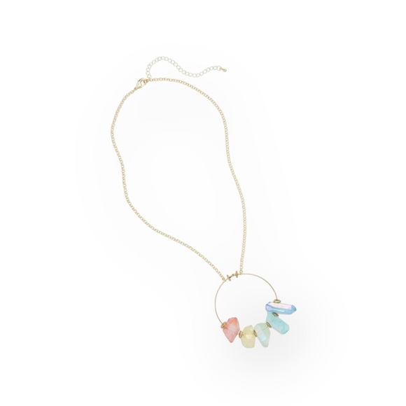 new SOTM Jewels 𑁍 Chakra Crystals Spiritual Statement Pendant Necklace 𑁍 Gold - Picture 2 of 16